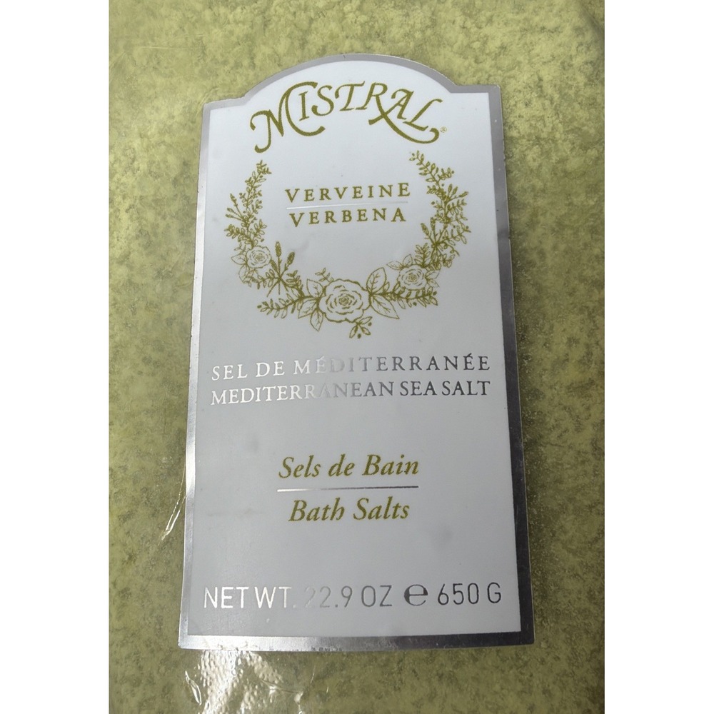 MISTRAL Mediterranean Sea Salt Soothing VERBENA BATH Salt Bag 22.9 Oz 650G